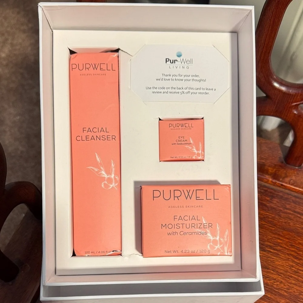 NIB Pur-Well Living Ageless Skincare  Natural Plant Based Skincare Regimen
